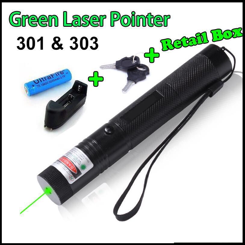 532nm Powerful 301/303 Green/Red Laser Pointers Pen Laser Light 18650