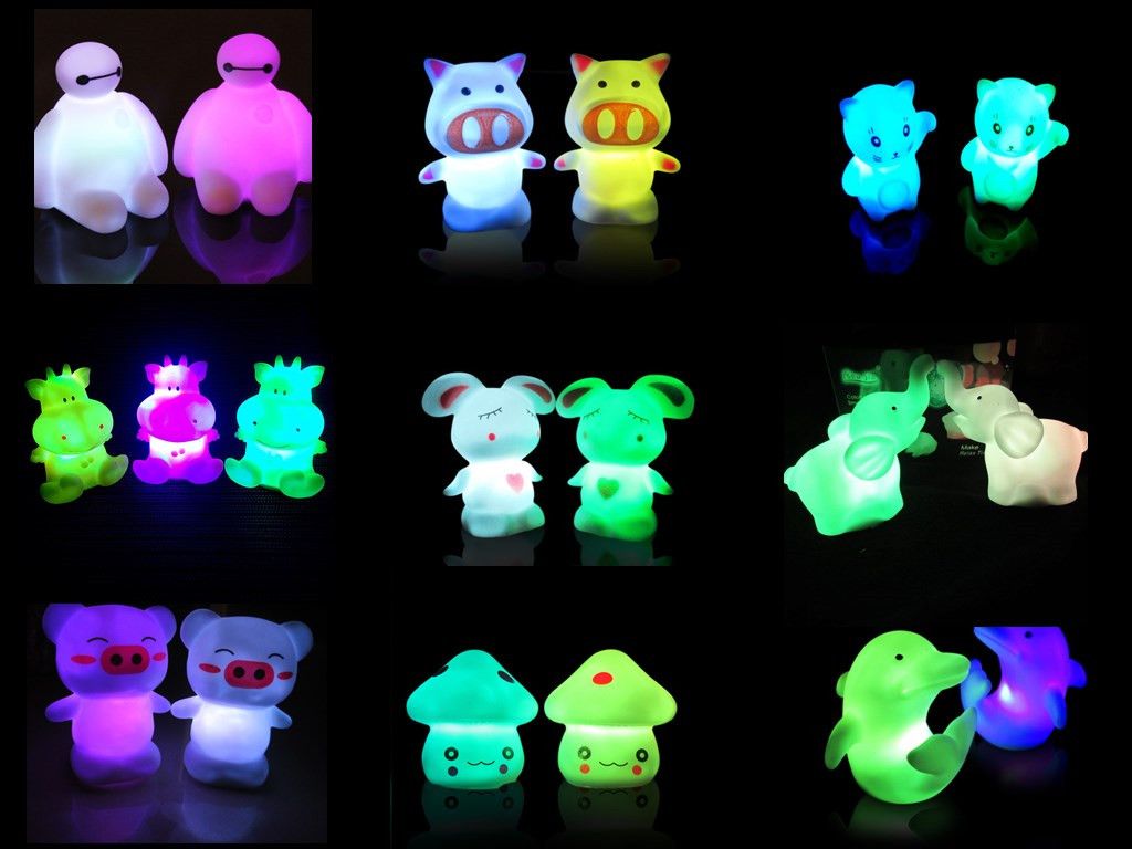 2018 Change Led Small Night Novelty Light Colorful Animal Lovely Nightlight Cute Small Led Night