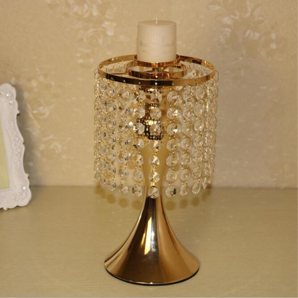 Cheap New Design Classic Candle Holder With Crystals Wedding Event Or