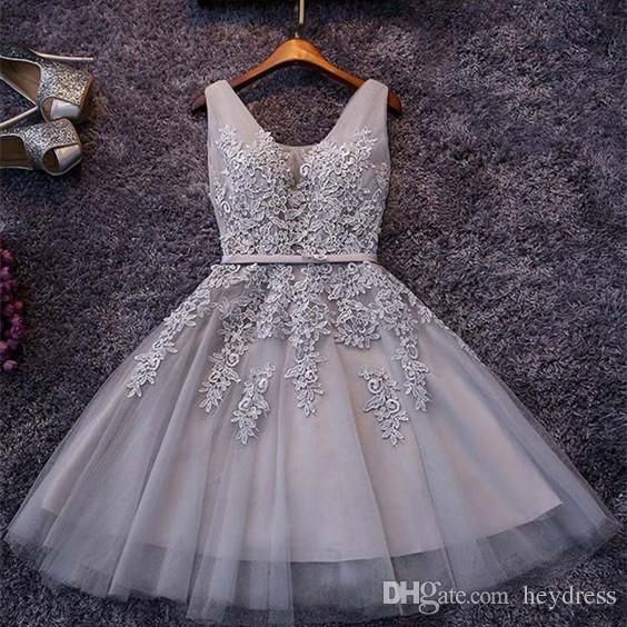 silver grey party dresses