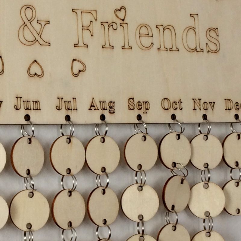 Compre 5 UNIDS Calendario De Cumpleaños De Madera Tablero DIY Familia