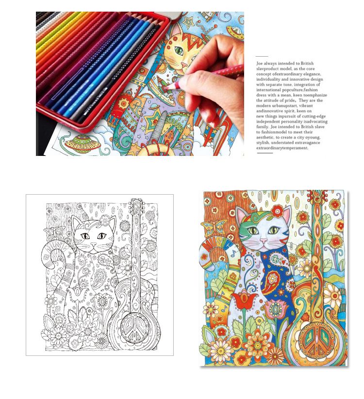 Creative Cats Coloring Books Adult Children Gifts 2017 New Arrival Secret Garden Series Painting Wholesale Decompression Drawing Book2 Preschool