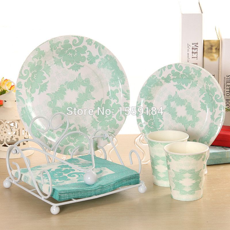 2019 Wholesale Disposable Party Tableware Paper Plates Cups Napkins