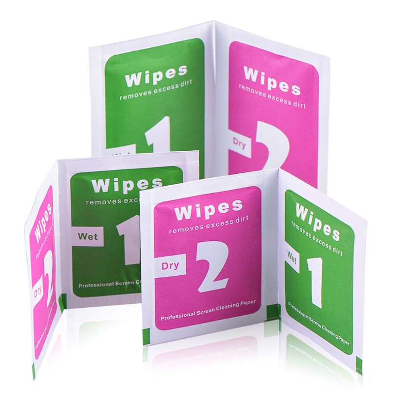 Dry Wet Wipes For Iphone Samsung Ipad Tempered Glass Screen Protector