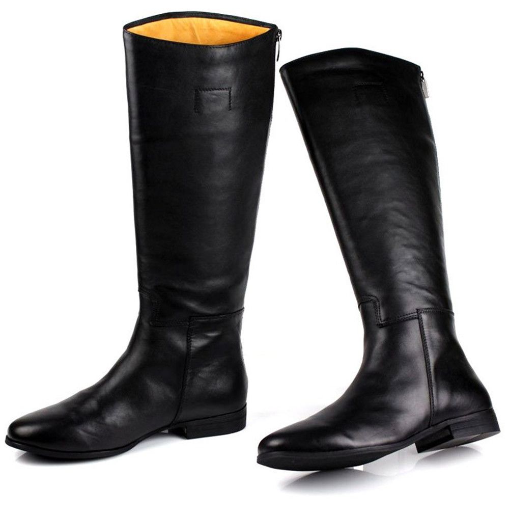 mens knee high leather boots uk