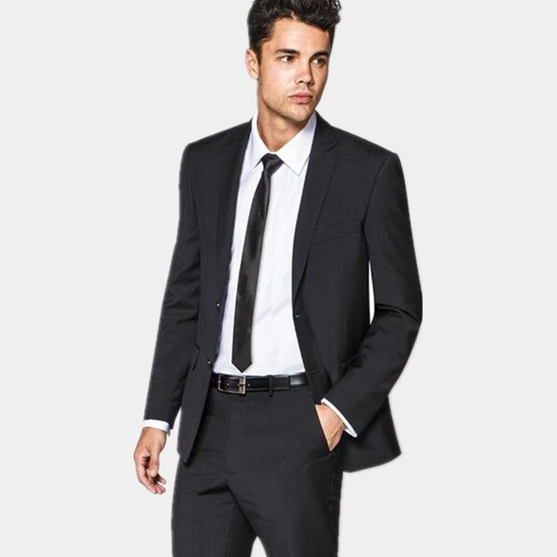 2018 Black Men Suits Custom Groom Wedding Suits Tuxedos Latest ...