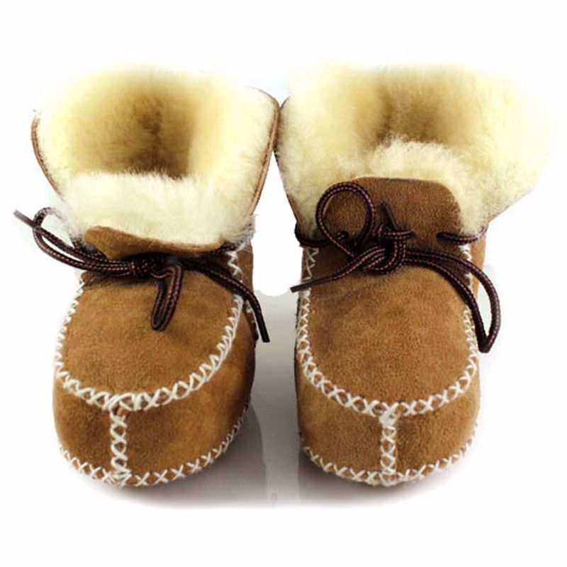 Compra Zapatos HONGTEYA Nuevo Bebé Botas De Invierno Bebés Zapatos Caliente  Lanas De La Piel De Las Muchachas De Los Botines De Piel De Oveja De Cuero  Genuino Botas Boy Los Recién