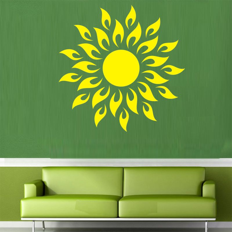 wall sticker high quality yoga wall decal sunflower mirror mural