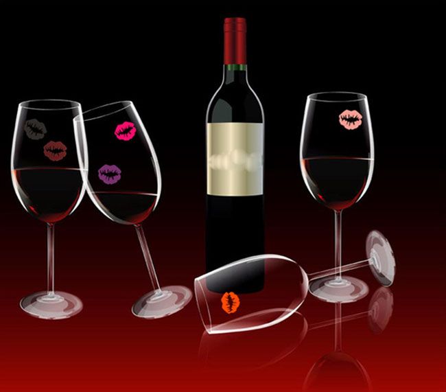 Of 6 Wine Glass Charms Silicone Mustache Lips Drink Markers Curly Wine Glass Charms Silicone Mustache