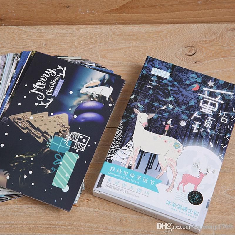 box fairy tale town christmas in the forest luminous postcards box fairy tale town christmas in the forest luminous postcards kawaii holiday greeting message card new year gift cards happy birthday cards happy birthday