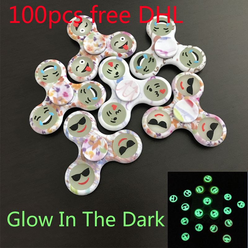 Dhl Emoji Hand Spinner Tri Spinner Edc Hand For Autism Adhd Fid