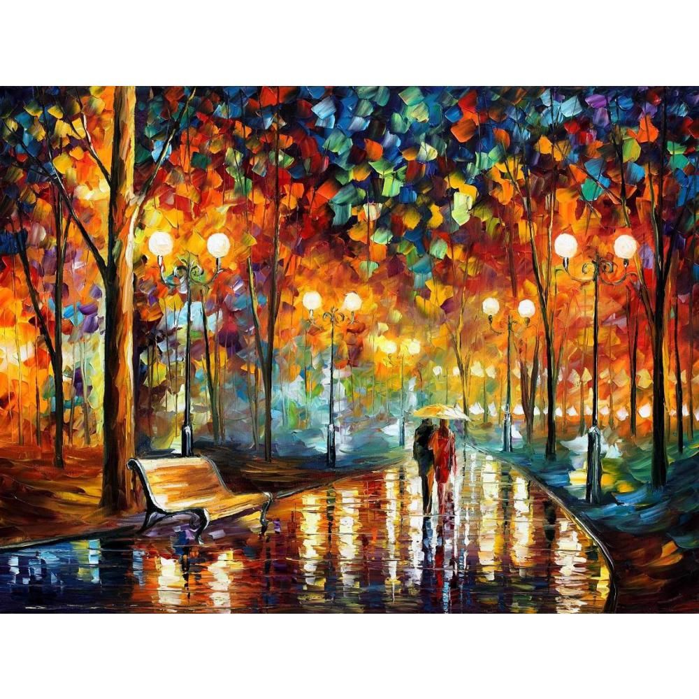 Großhandel Kunst Geschenk Gemälde Leonid Afremov Regen Rustle Hand Bemalte Leinwand Moderne Kunst Hohe Qualität Von Reeme $101 51 Auf De Dhgate