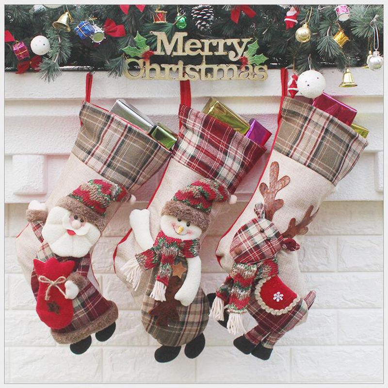 18 8 inch 2017 new high quality canvas christmas stocking gift bags 18 8 inch 2017 new high quality canvas christmas stocking gift bags xmas stocking christmas decorative socks bags home decoration for christmas home