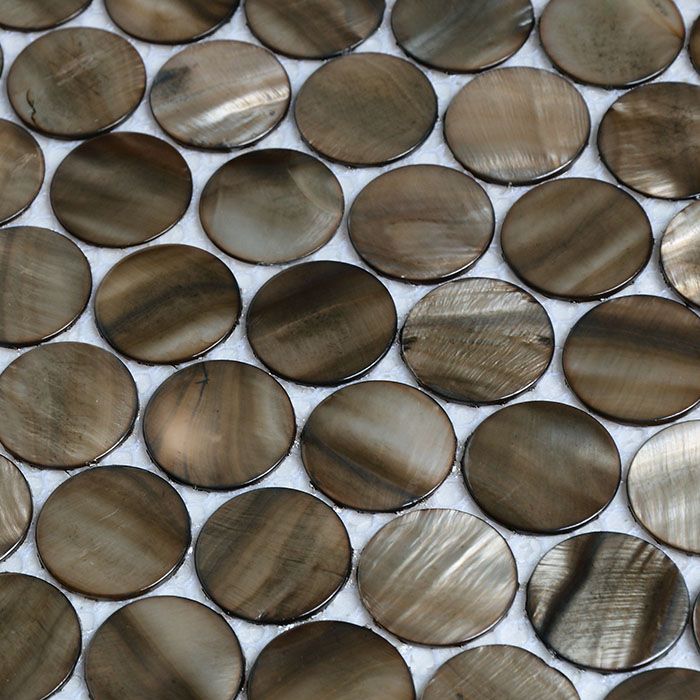 Free Penny Round S Mosaic Grey Color Mother Of Pearl Tile For Floor Wall Used Ms068