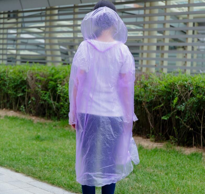 2018 Disposable Plastic Rain Coats, Fashion Clear Lightweight Yellow