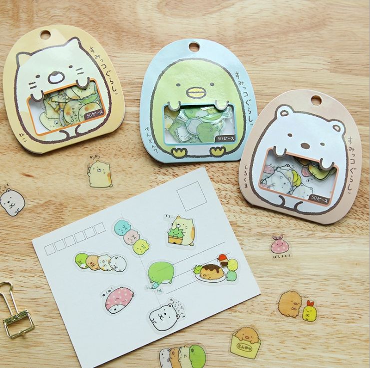 korean diy cute cartoon kawaii pvc stickers memo pads cute transparent
