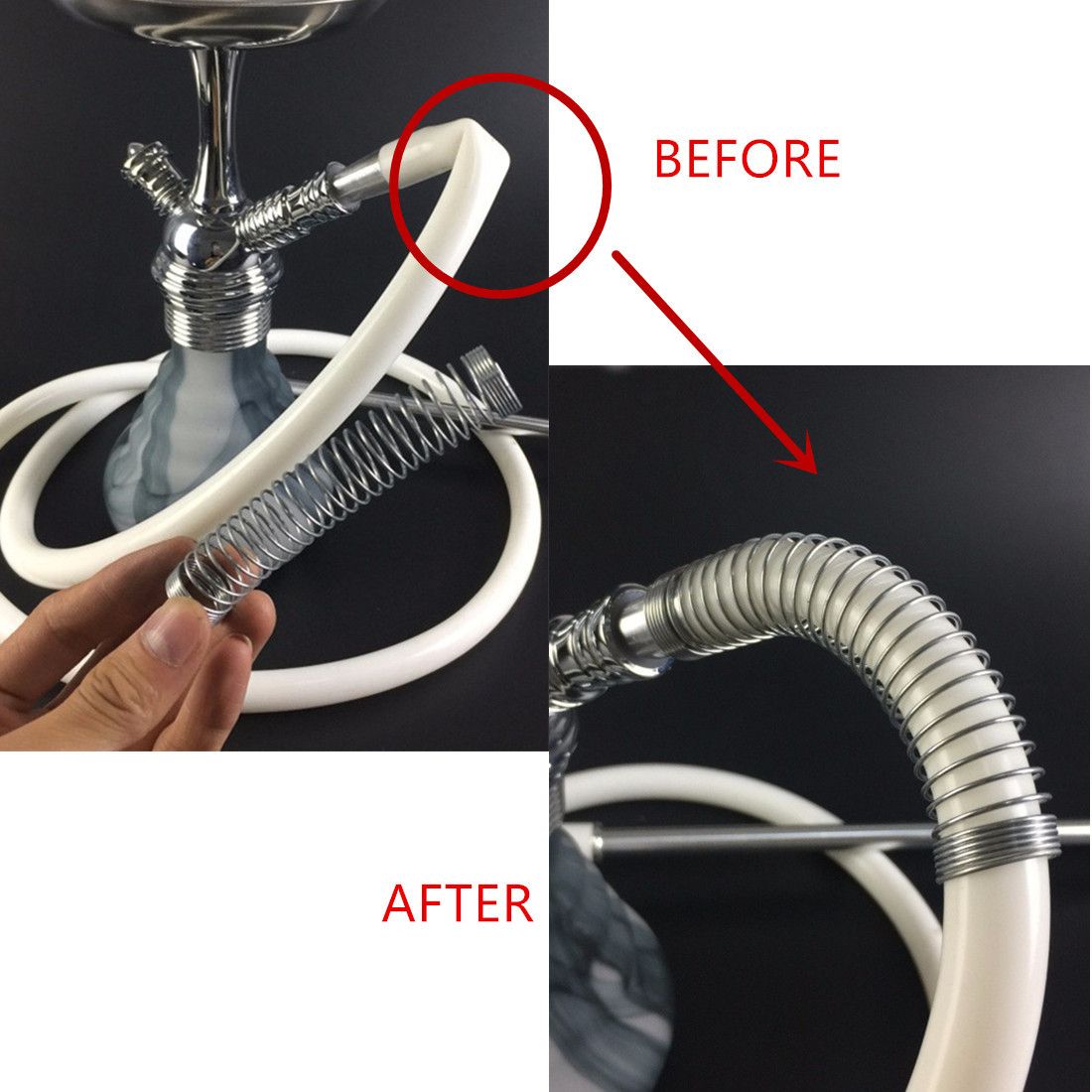 Hookah Hose Holder Kink Protector Stainless Steel Coil Spring Shisha