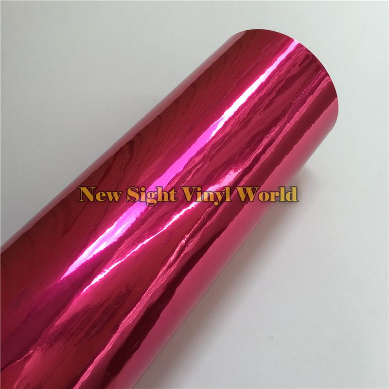 High Quality Flexible Rose Pink Chrome Vinyl Wrap Foil Bubble Free For Car Styling Bubble Free
