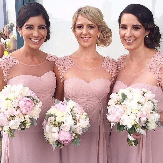 pearl pink bridesmaid dresses
