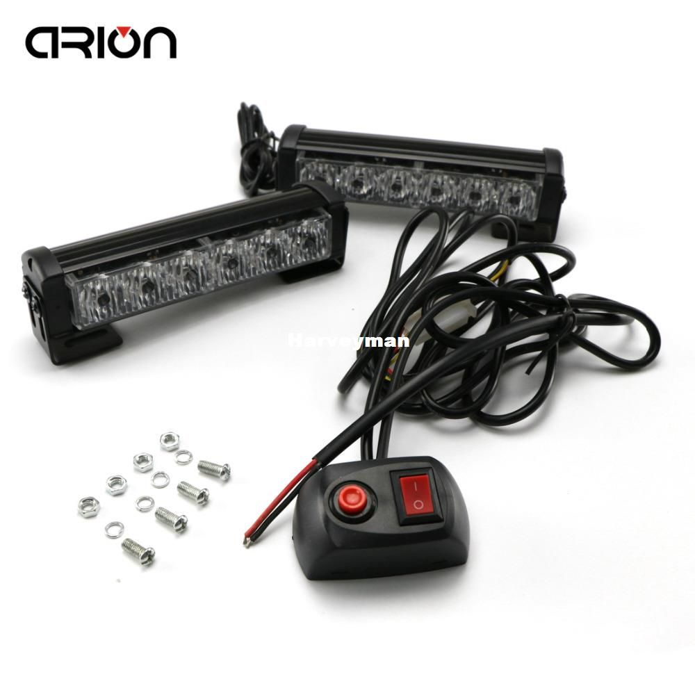12 LED Strobe Flash Warning Car Light Bar Styling Fireman Police