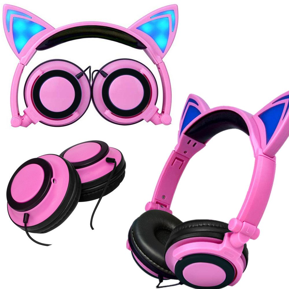 Acheter Enfants Enfants Chat De Bande Dessinee Oreilles Filaire Casque Lumineux Pliable Electronique Mobile Telephone Ordinateur Musique Casque 3004 De 12 12 Du Harrin Dhgate Com