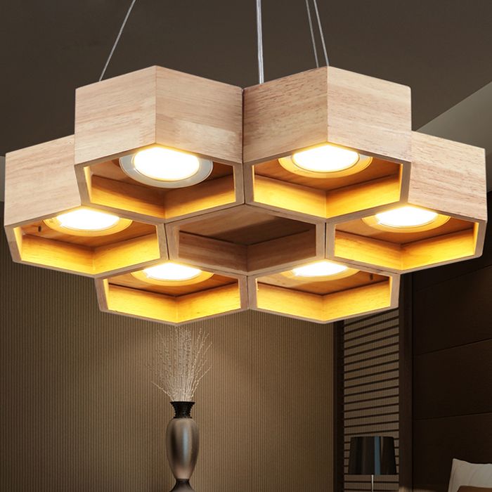 Loft Wood Pendant Lamp Honeycomb Chandeliers Nordic Antique Wooden Loft Wood Pendant Lamp Honeycomb Chandeliers Nordic Antique Wooden Founded On Solid Wood Light Bar Coffee Shop Small Chandeliers Contemporary Pendant Lights ... - Loft Wood Pendant Lamp Honeycomb Chandeliers Nordic Antique Wooden