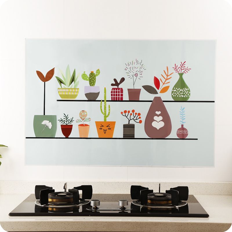 Kitchen Self Adhensive Anti Oil Wallpaper High Temperature Resistant