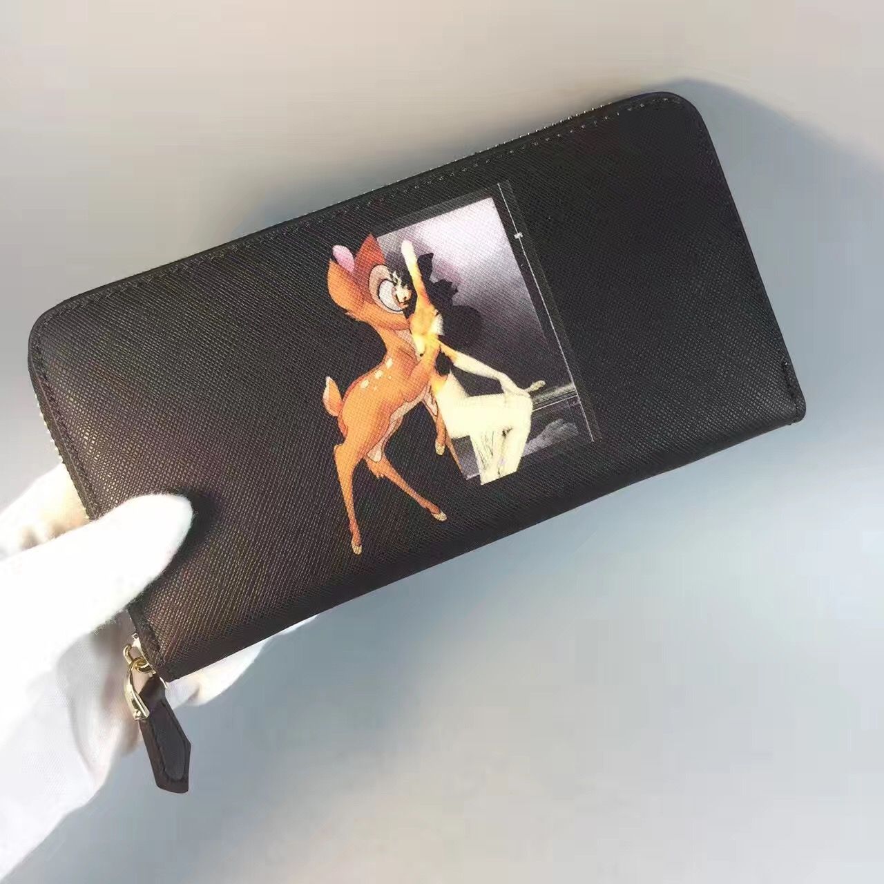 2017 Male Genuine Leather Luxury Deer Dog Head Wallet Casual Short Business Designer Card Holder