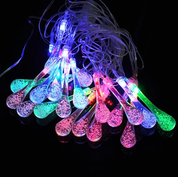 2m 20leds powered water drop fairy string lights crystal air bubbles christmas lights with bubbling water