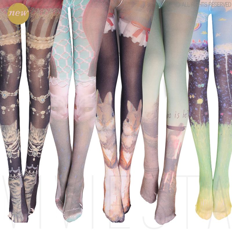 Big As Anal Printed Pantyhose For