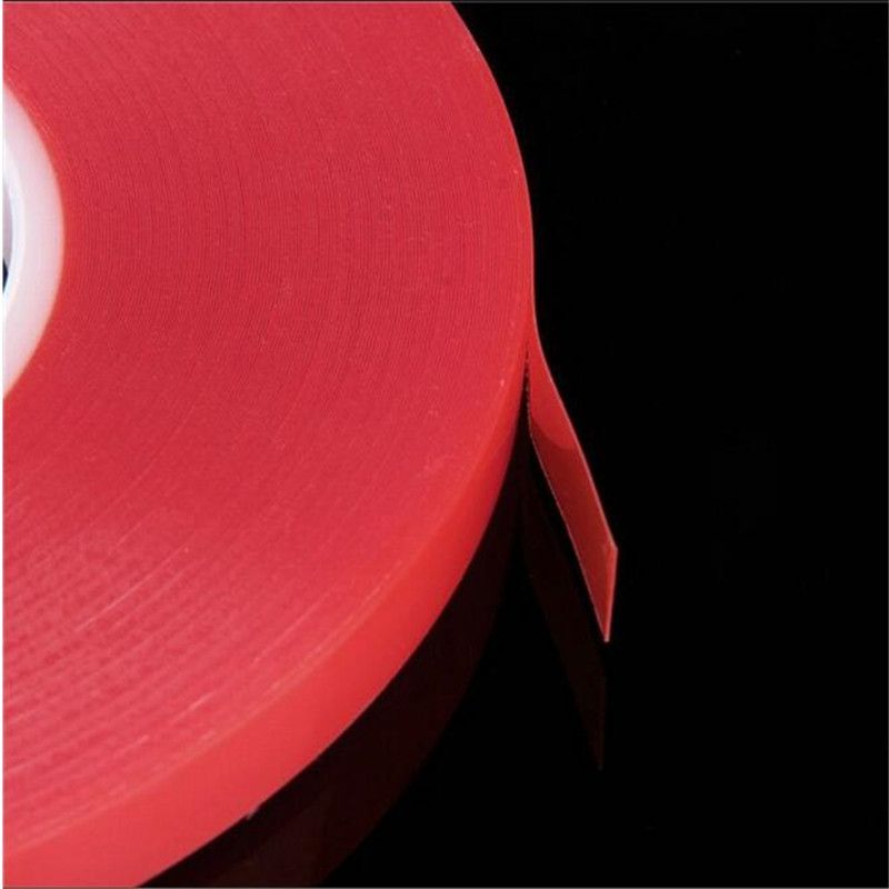 Best Strong Acrylic Adhesive PET Red Film Clear Double Sided Tape No