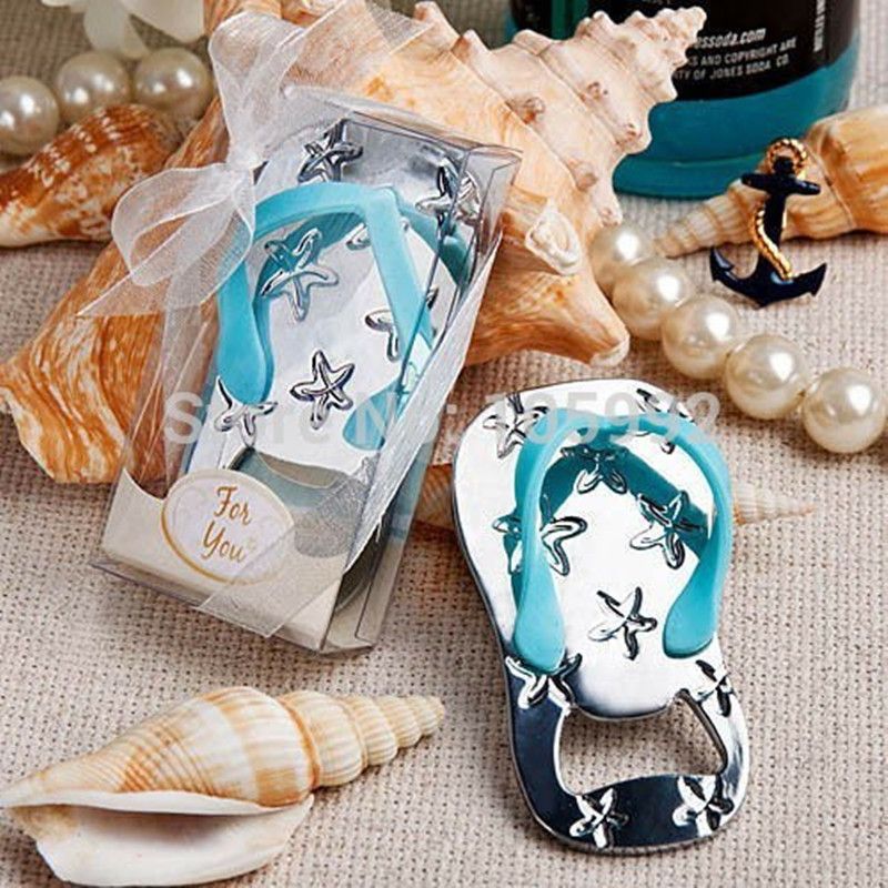 Wholesale Flip Flop Wine Bottle Opener With Starfish Design Wedding