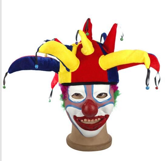 halloween costume funny clown cap performance props child adult headgear 13 angle clown hat masquerade ornament for football party hats kids props hat