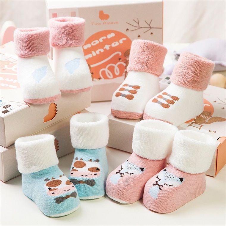 Tiny Alpaca New Baby Socks Warm Winter Thickened Terry Cotton