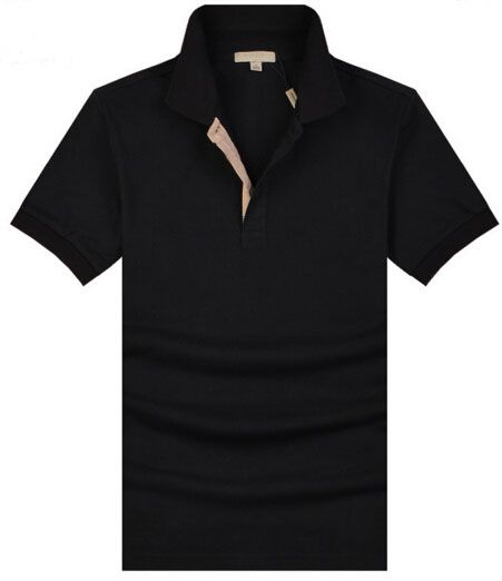 Mens Plain BLACK Cotton Budget Long Sleeve Polo Shirt T-Shirt with Collar