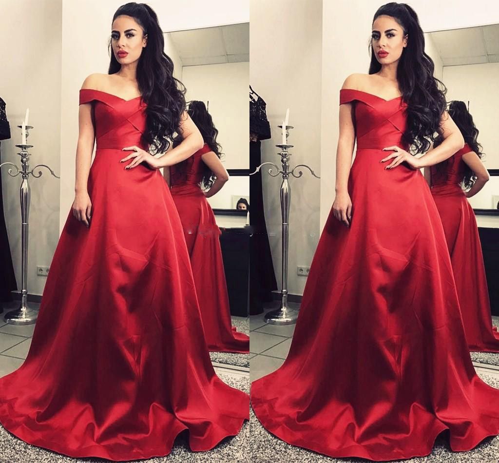 off shoulder satin ball gown