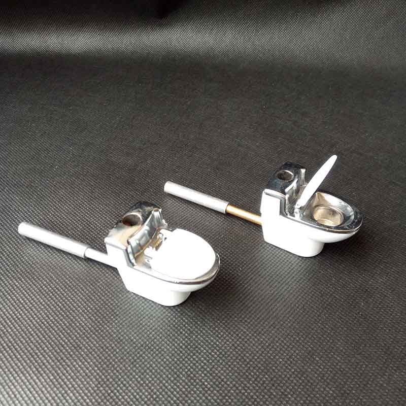 2021 Toilet Pattern Metal Hand Smoking Pipe Tobacco Cigarette Filter