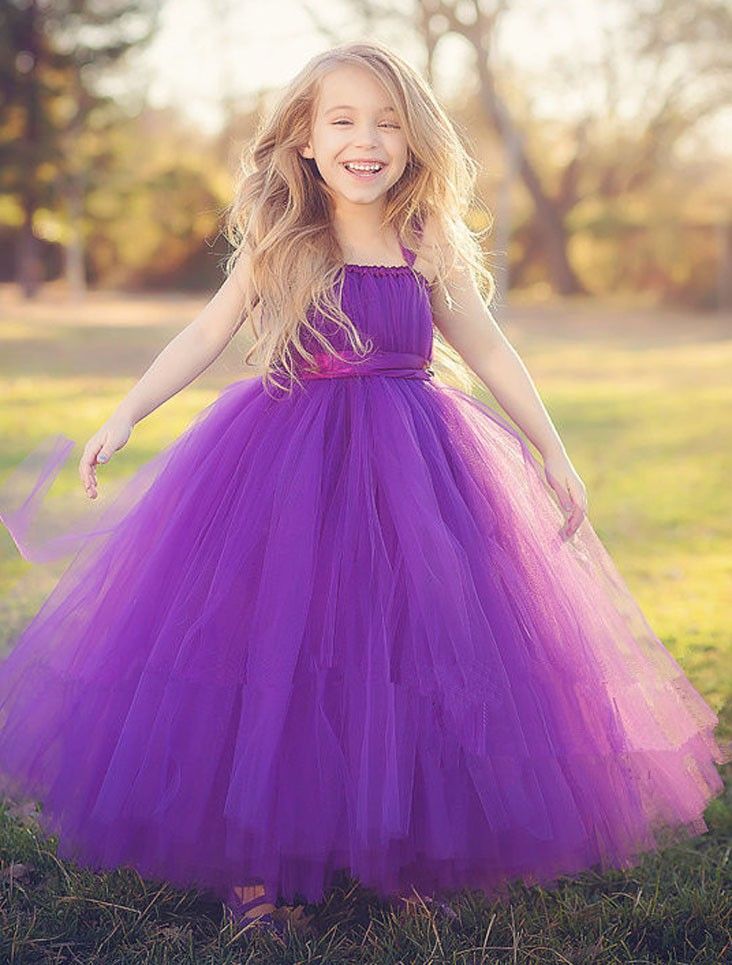 purple fluffy dress