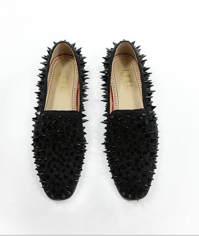 mens black dress shoes with spikes