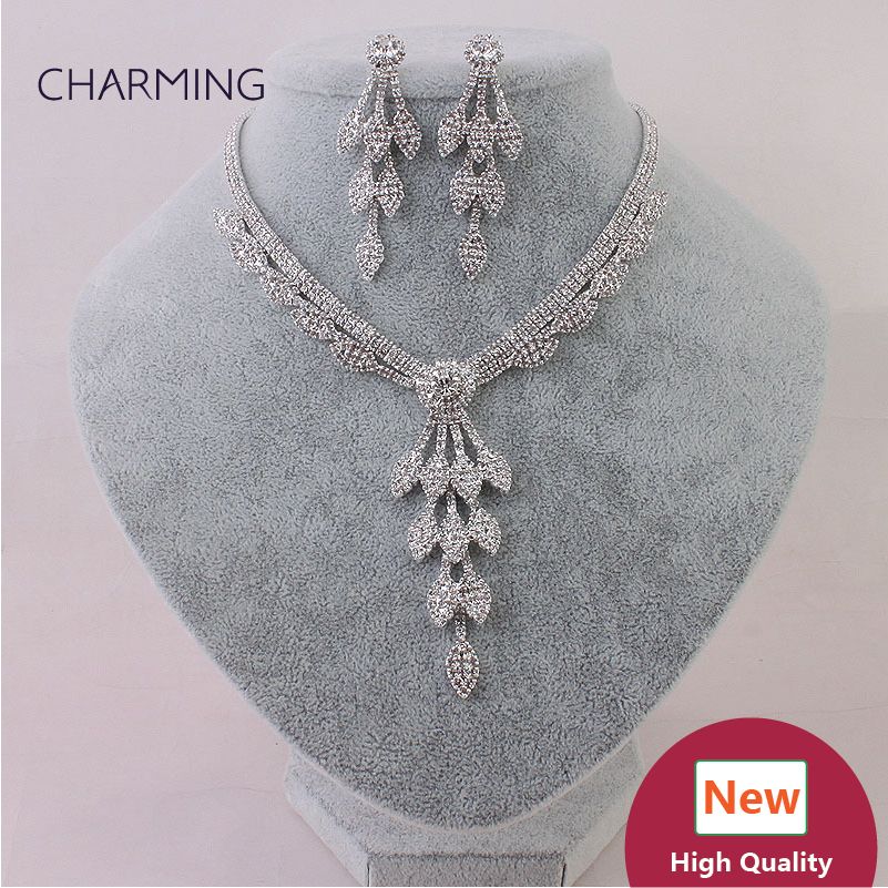 Costume Jewelry Necklaces And Earrings Bridal Jewelry Sets Imitation
