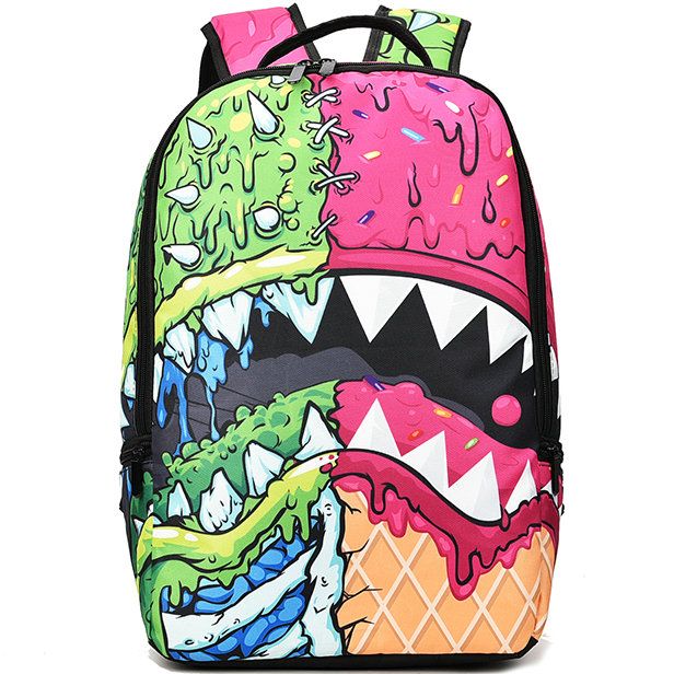 Shark Tooth Backpack Sprayground Design Daypack Street Schoolbag Spray ...