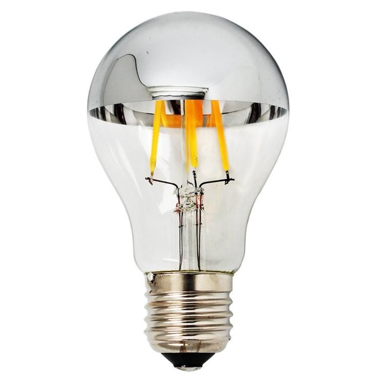 Led Light Bulbs 4w A60 Bulb With Mirror E27 Medium Base Half Led Light Bulbs 4w A60 Bulb With Mirror E27 Medium Base Half Chrome Siliver A Shape Energy Saving Warm White 2700k Non Dimmable Spot
