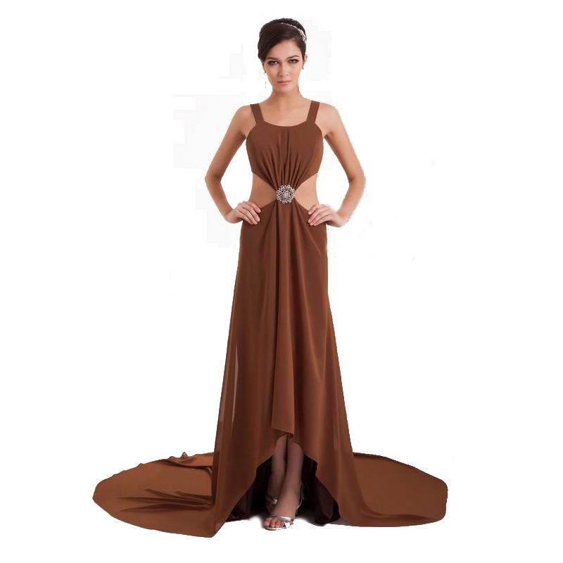 Brown Spaghetti Strap Dress
