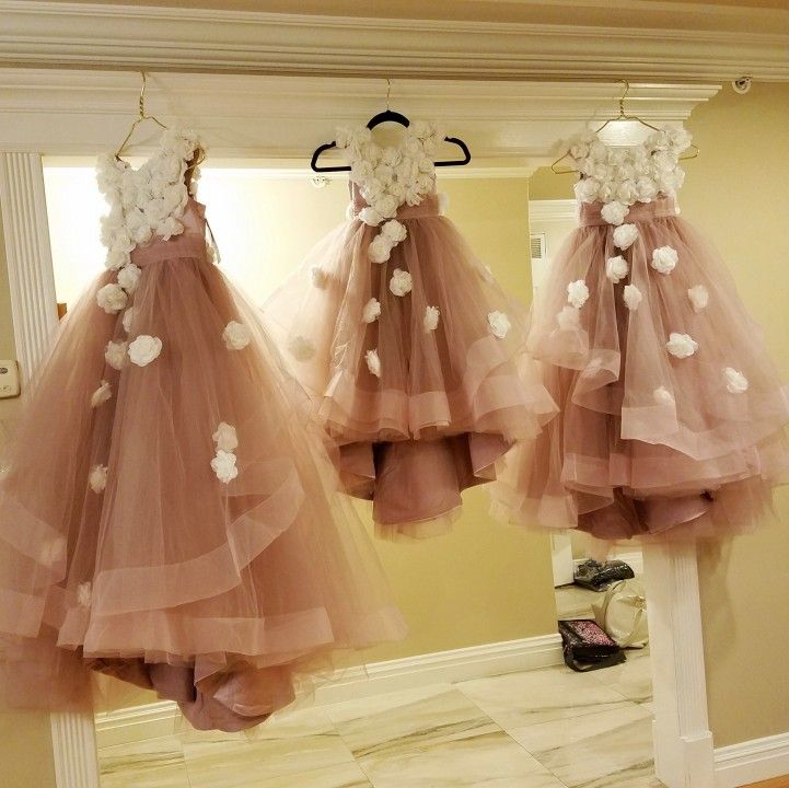 dusky pink flower girl dress