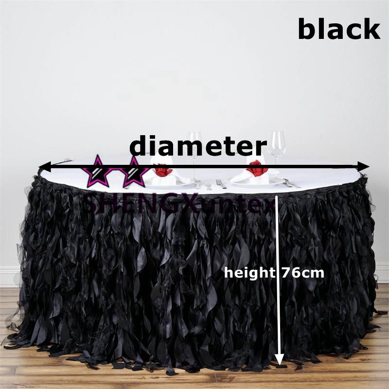 New Design Black Color Round Taffeta Table Skirt Wedding New Design Black Color Round Taffeta Table Skirt Wedding Skirting Cloth With 280 0 Piece On