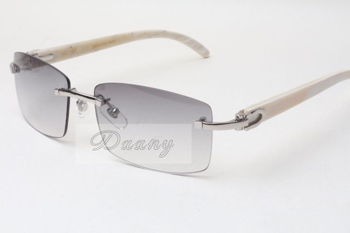 Heiße rahmenlose Sonnenbrille Brille 3524012 Natürliche Ochsenhorn Männer und Frauen Sonnenbrille Brille Brillen: 56-18-140mm