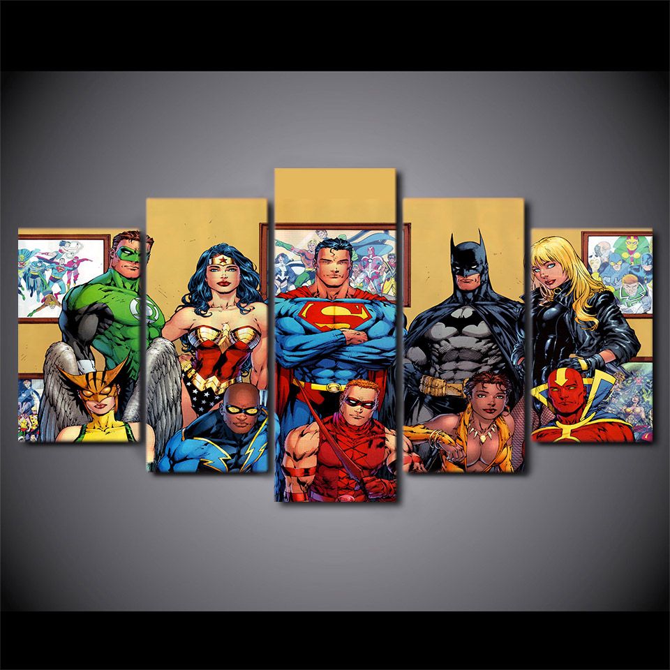 Framed HD Printed Comics Superheroes Painting on Canvas Room Decoration