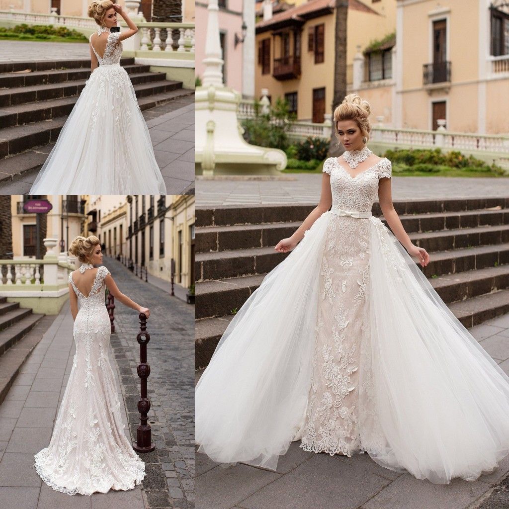 wedding dress detachable skirt