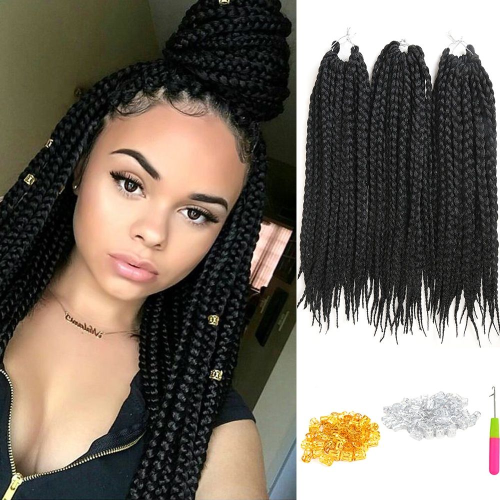 2018 6 Pack Crochet Hair Extensions Box Braids 18inch Re Braiding