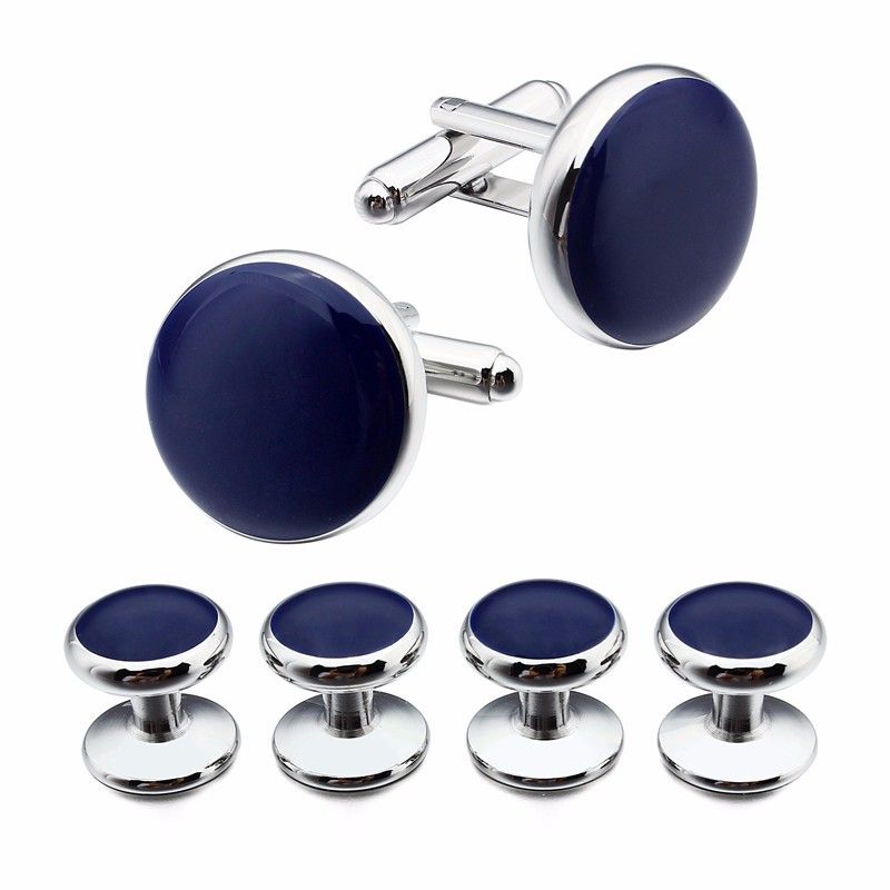 Brand New Fashion Jewelry Dress Shirt Cufflinks Personalized Men's Cufflinks Tuxedo 4 Studs Set